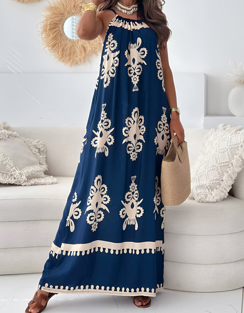 Load image into Gallery viewer, Printed Spaghetti Strap Sleeveless Maxi Dress
