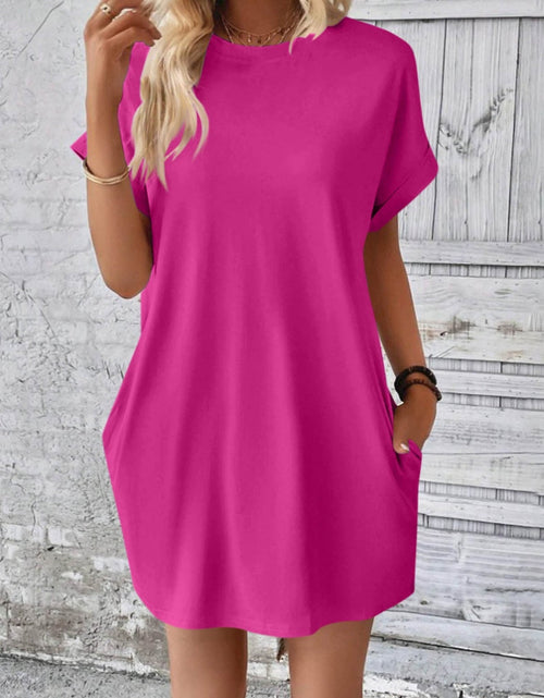 Load image into Gallery viewer, Round Neck Short Sleeve Mini Dress
