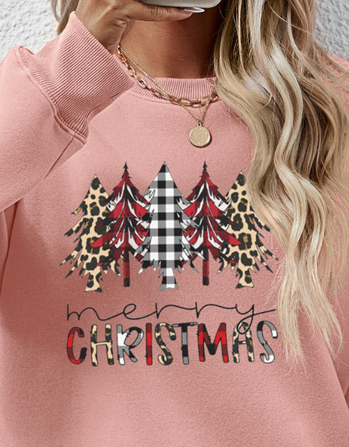 Load image into Gallery viewer, MERRY CHRISTMAS Round Neck Long Sleeve Sweatshirt
