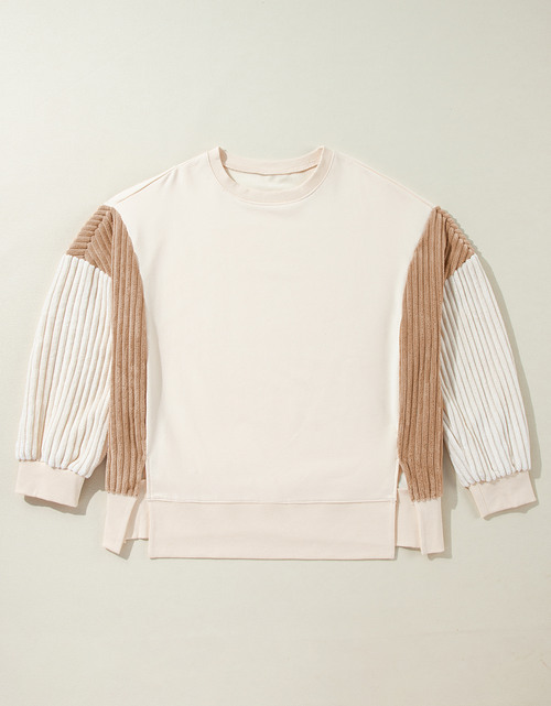 Load image into Gallery viewer, Slit Color Block Long Sleeve Sweatshirt
