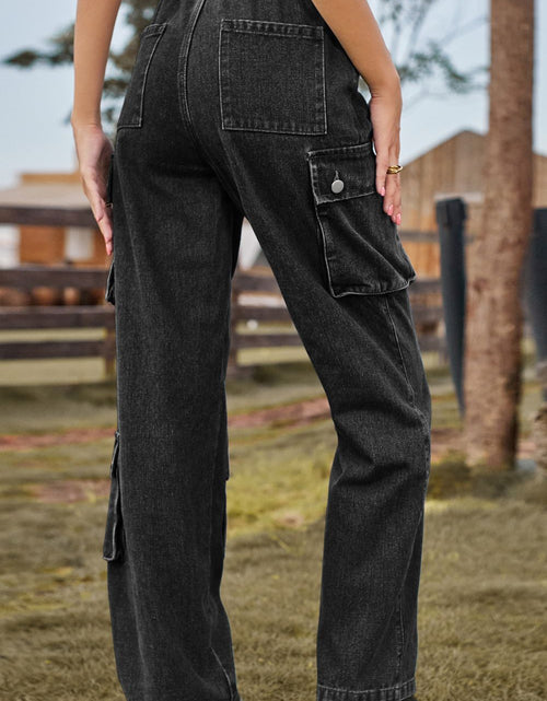 Load image into Gallery viewer, Loose Fit Long Jeans with Pockets
