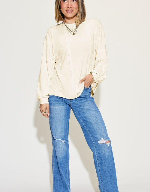 Load image into Gallery viewer, Basic Bae Full Size Ribbed Round Neck Long Sleeve T-Shirt
