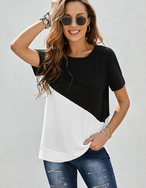 Load image into Gallery viewer, Two-Tone Round Neck Tee
