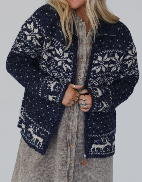 Load image into Gallery viewer, Zip Up Long Sleeve Cardigan
