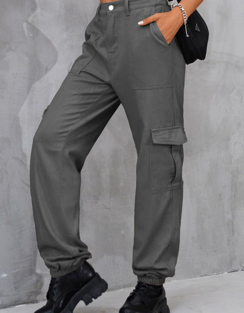 Load image into Gallery viewer, Buttoned High Waist Jeans with Pockets
