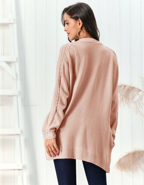 Load image into Gallery viewer, Cable-Knit Open Front Long Sleeve Cardigan
