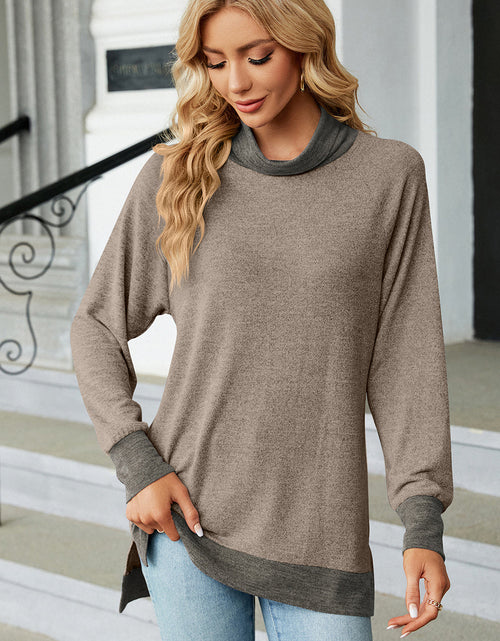 Load image into Gallery viewer, Slit Mock Neck Long Sleeve T-Shirt
