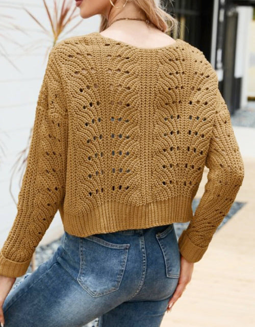 Load image into Gallery viewer, Open Front Cuffed Cropped Cardigan
