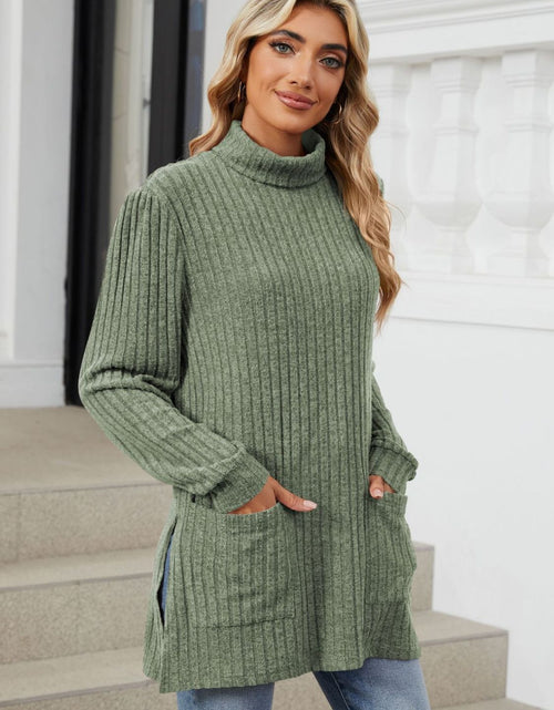 Load image into Gallery viewer, Slit Mock Neck Long Sleeve T-Shirt
