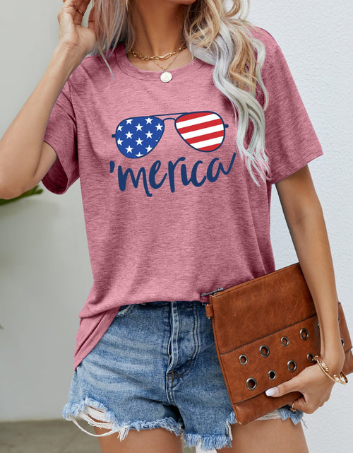 Load image into Gallery viewer, US Flag Glasses Graphic Tee

