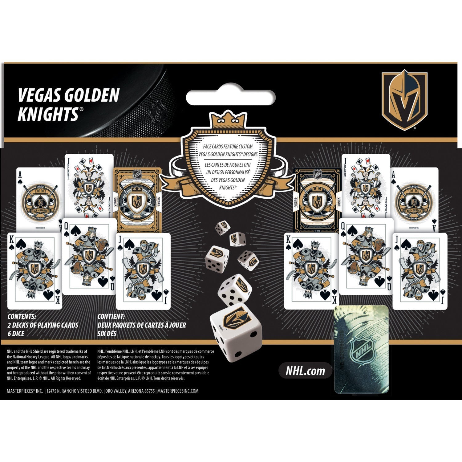 Las Vegas Golden Knights - 2-Pack Playing Cards & Dice Set by MasterPieces Puzzle Company INC