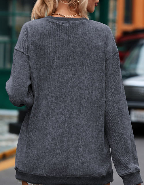 Load image into Gallery viewer, Glitter Ghost Round Neck Long Sleeve Sweatshirt
