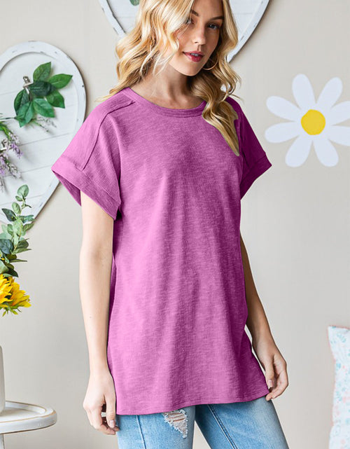 Load image into Gallery viewer, Heimish Full Size Short Sleeve Round Neck T-Shirt
