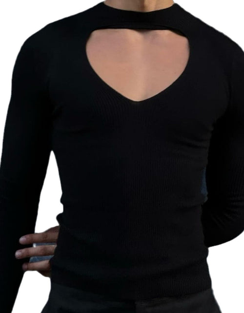 Load image into Gallery viewer, Men's Cutout Front Long Sleeve T-Shirt

