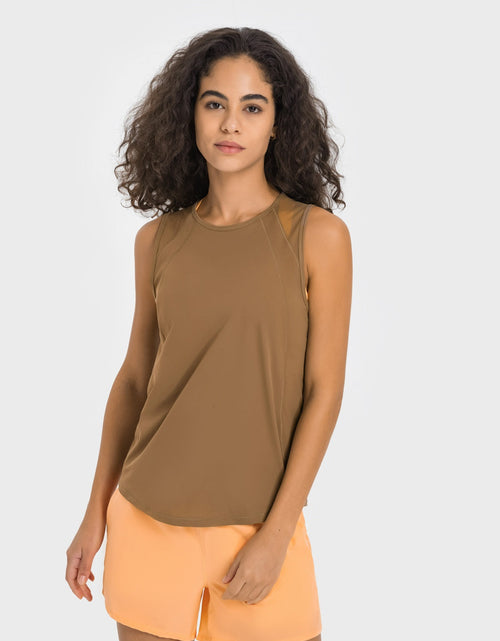 Load image into Gallery viewer, Millennia Cutout Back Round Neck Active Tank
