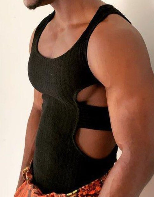 Load image into Gallery viewer, Men's Side Cutout Round Neck Tank
