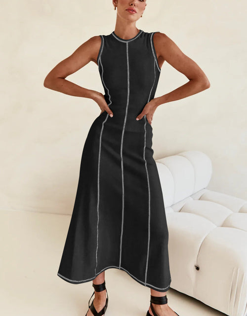 Load image into Gallery viewer, Contrast Stitching Maxi Tank Dress
