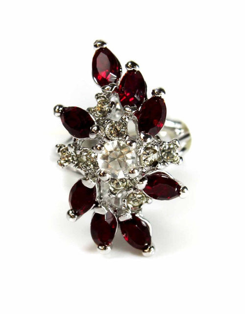 Load image into Gallery viewer, Vintage Jewelry Austrian Crystal Cocktail Ring 18k White Gold Electroplated by PVD Vintage Jewelry
