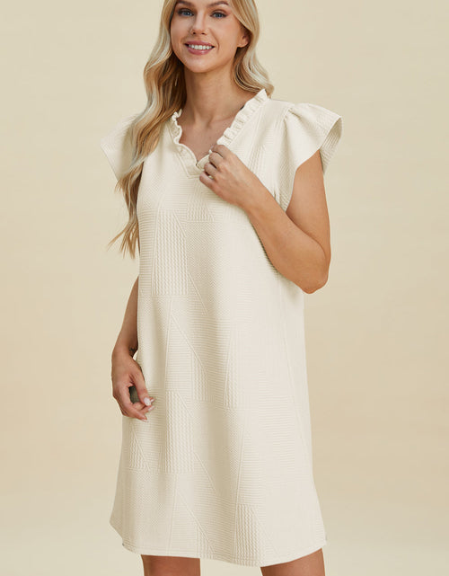 Load image into Gallery viewer, Double Take Full Size Ruffled V-Neck Cap Sleeve Dress
