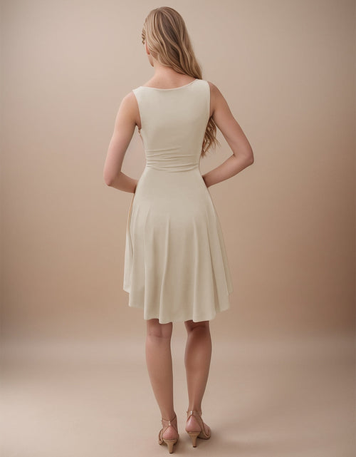 Load image into Gallery viewer, High-Low Round Neck Sleeveless Mini Dress
