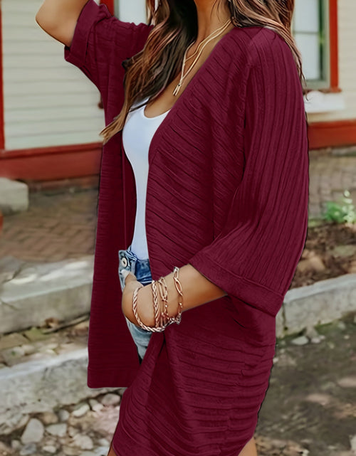 Load image into Gallery viewer, Striped Open Front Knit Cardigan
