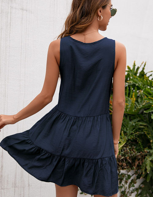 Load image into Gallery viewer, Ivy Lane Tassel Tie Lace Trim Sleeveless Dress
