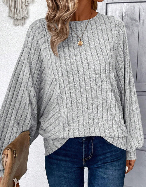 Load image into Gallery viewer, Plus Size Round Neck Batwing Sleeve T-Shirt
