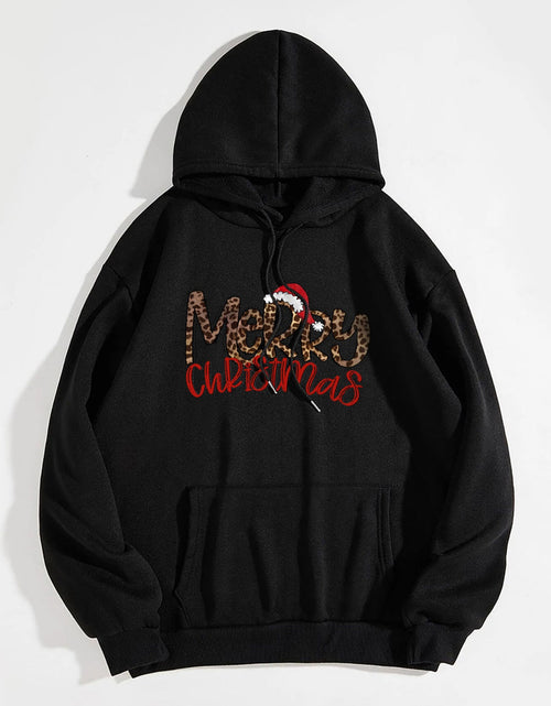 Load image into Gallery viewer, MERRY CHRISTMAS Graphic Drawstring Hoodie
