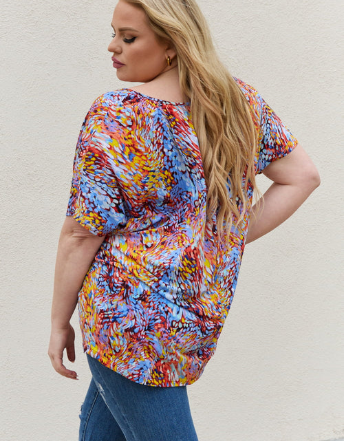 Load image into Gallery viewer, Be Stage Full Size Printed Dolman Flowy Top
