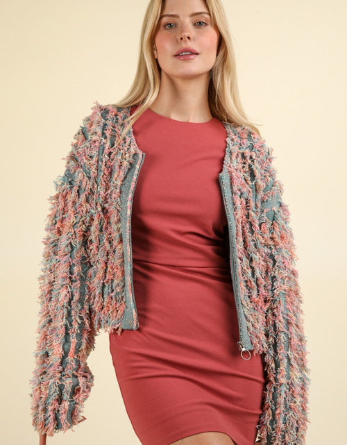 Load image into Gallery viewer, VERY J Shaggy Yarn Knit Zip Up Jacket
