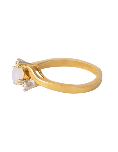 Load image into Gallery viewer, Vintage Ring Sapphire &amp; Clear Austrian Crystals 18k White Gold Electroplated September Birthstone by PVD Vintage Jewelry
