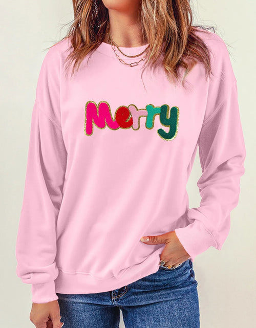 Load image into Gallery viewer, MERRY Round Neck Long Sleeve Sweatshirt
