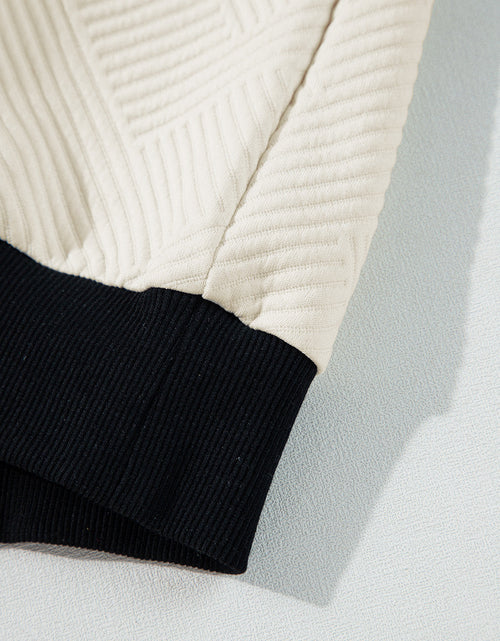 Load image into Gallery viewer, Texture Contrast Long Sleeve Sweatshirt
