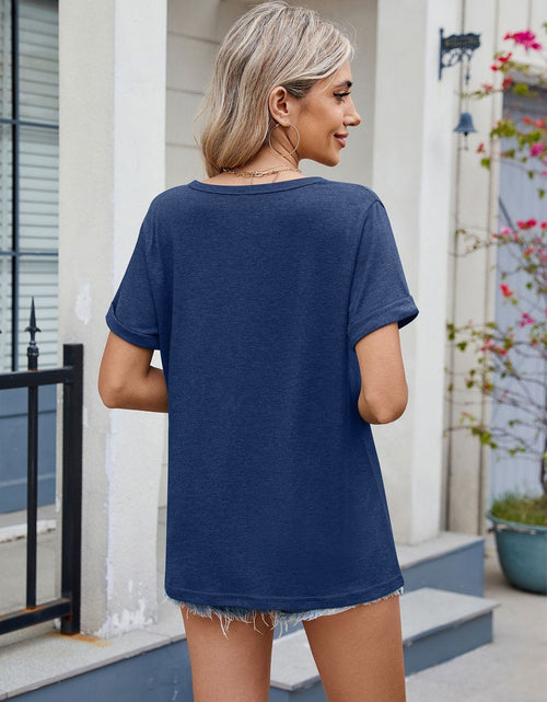 Load image into Gallery viewer, Florira Notched Short Sleeve T-Shirt
