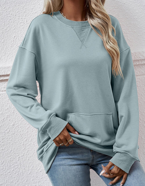 Load image into Gallery viewer, Round Neck Long Sleeve Sweatshirt
