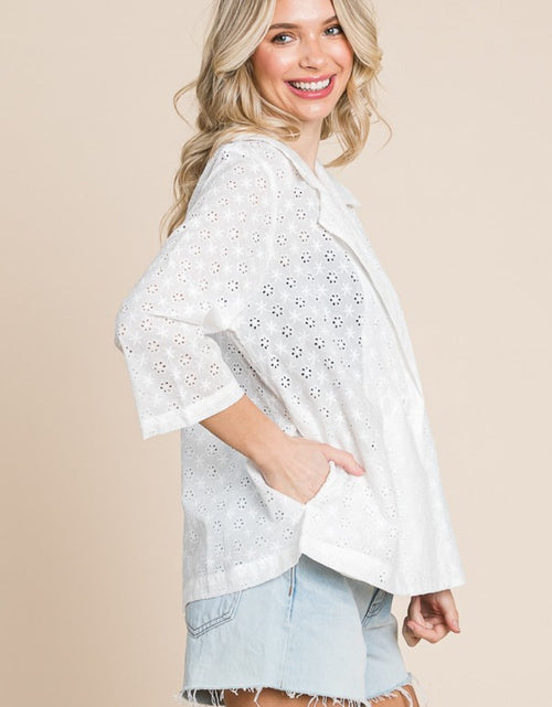 Load image into Gallery viewer, Culture Code Double Breasted Eyelet Jacket with Pockets
