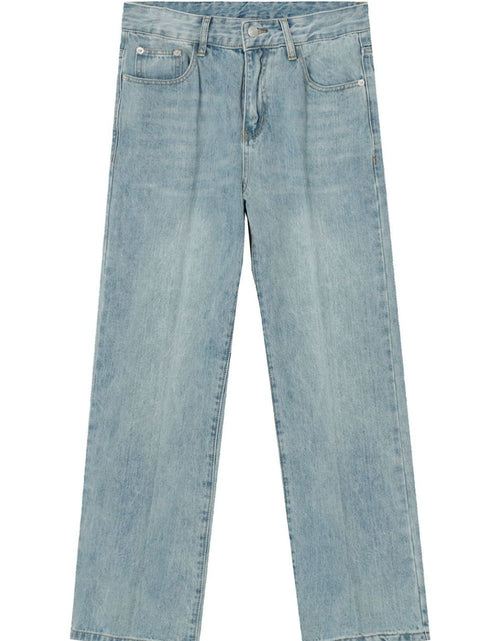 Load image into Gallery viewer, Mid Rise Wide Straight Jeans with Pockets
