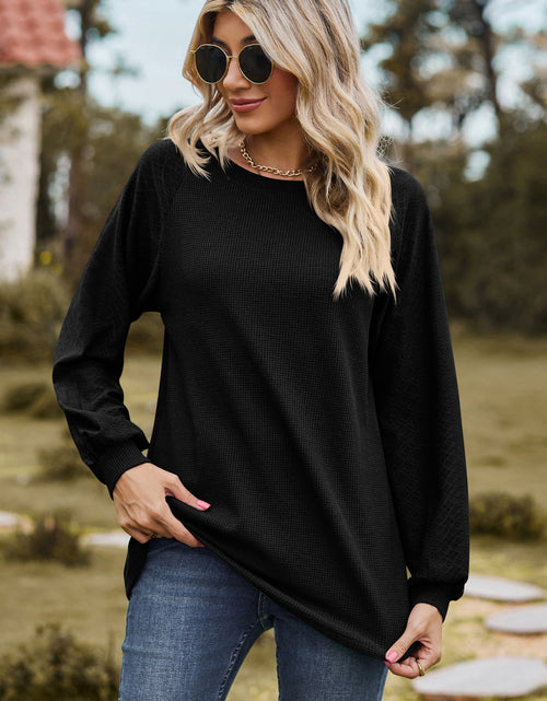 Load image into Gallery viewer, Round Neck Raglan Sleeve Sweatshirt

