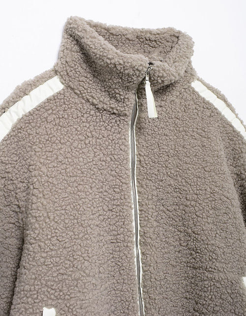 Load image into Gallery viewer, Zip Up Turtleneck Long Sleeve Plush Jacket
