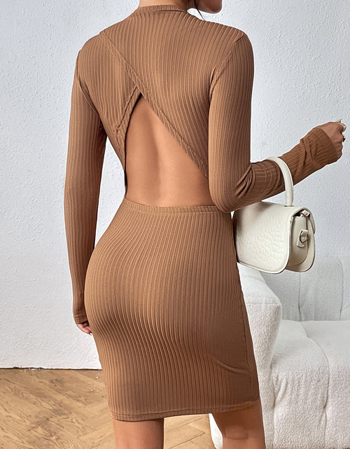Load image into Gallery viewer, Honey Long Sleeve Ribbed Mini Dress
