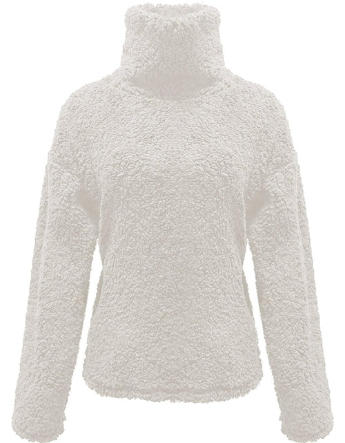 Load image into Gallery viewer, Fuzzy Turtleneck Long Sleeve Sweatshirt
