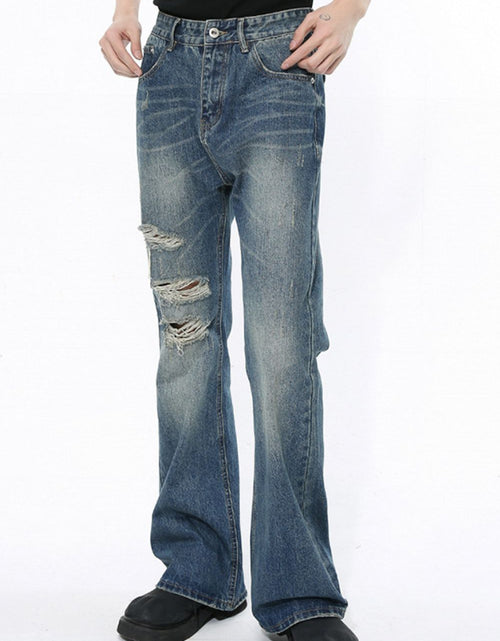 Load image into Gallery viewer, Men's Distressed Bootcut Jeans
