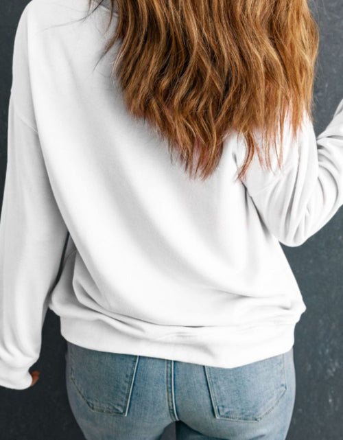 Load image into Gallery viewer, Valentine’s Day Heart Round Neck Long Sleeve Sweatshirt
