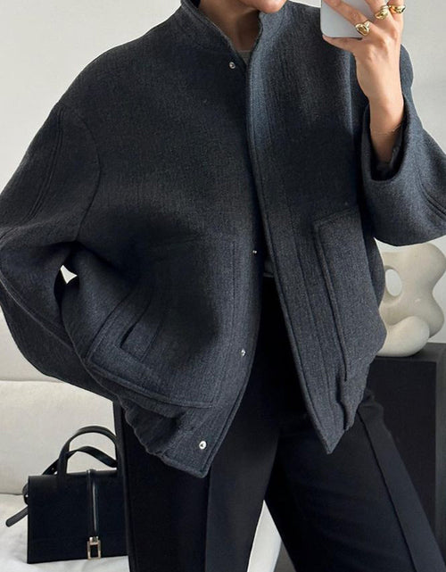 Load image into Gallery viewer, Full Size Snap Down Drop Shoulder Jacket
