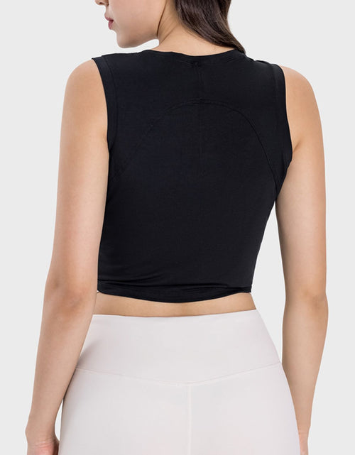 Load image into Gallery viewer, Millennia Drawstring Ruched Wide Strap Active Tank
