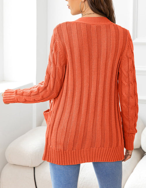 Load image into Gallery viewer, Button Down Cable-Knit Cardigan
