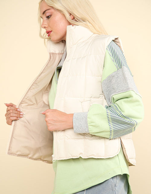 Load image into Gallery viewer, VERY J Zip Up Puffer Padded Warm Vest
