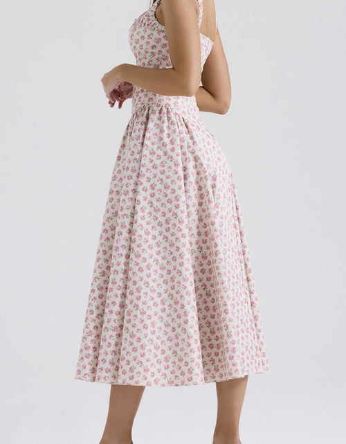 Load image into Gallery viewer, Floral Square Neck Wide Strap Midi Dress
