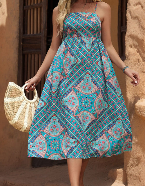 Load image into Gallery viewer, Perfee Printed Spaghetti Strap Midi Dress
