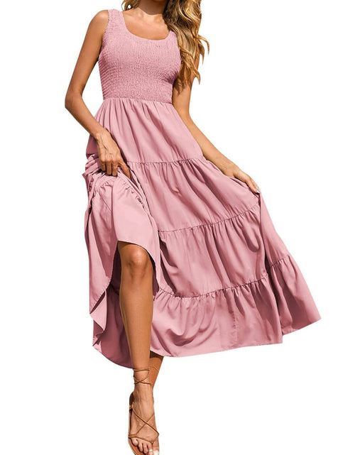 Load image into Gallery viewer, Tiered Smocked Wide Strap Dress
